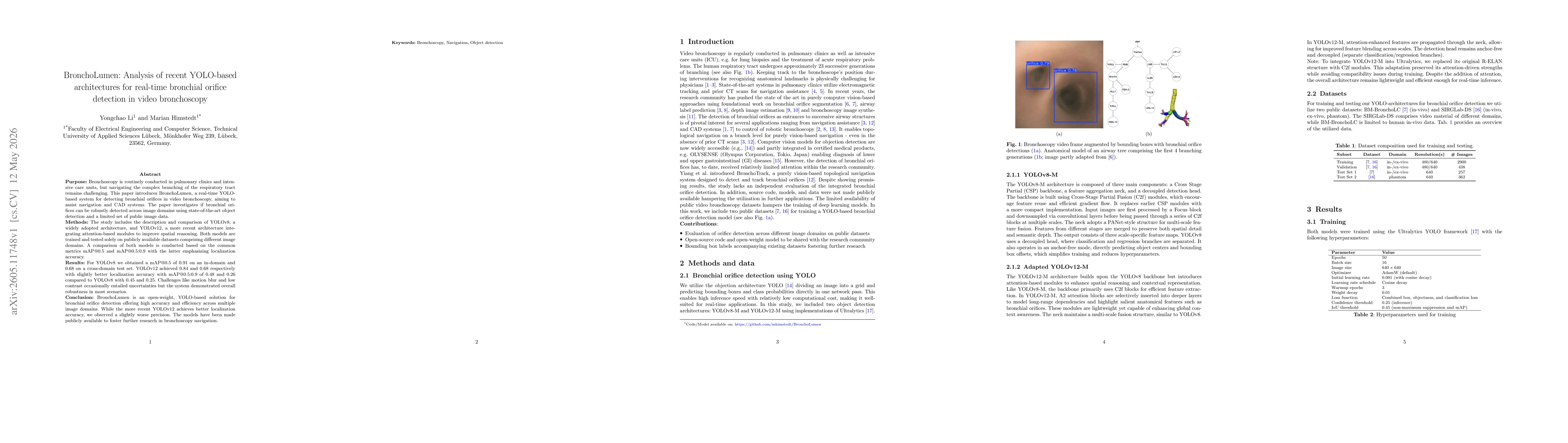 Thumbnail for BronchoLumen: Analysis of recent YOLO-based architectures for real-time bronchial orifice detection in video bronchoscopy