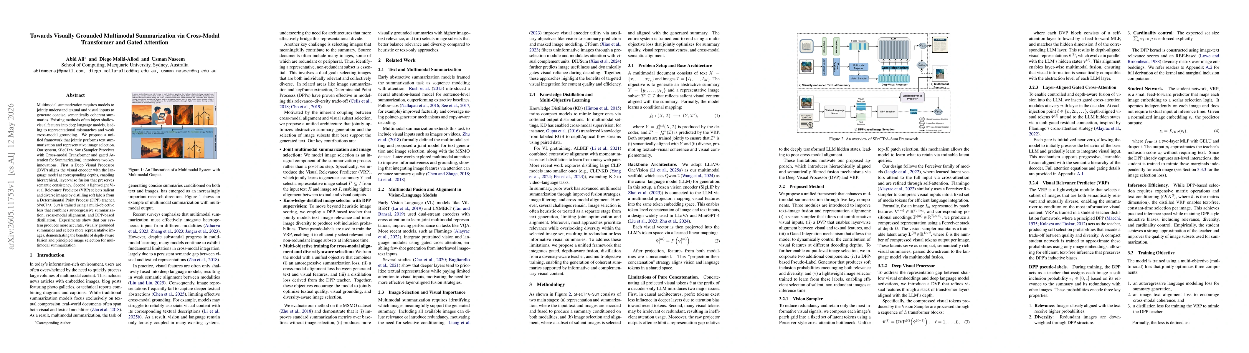 Thumbnail for Towards Visually Grounded Multimodal Summarization via Cross-Modal Transformer and Gated Attention