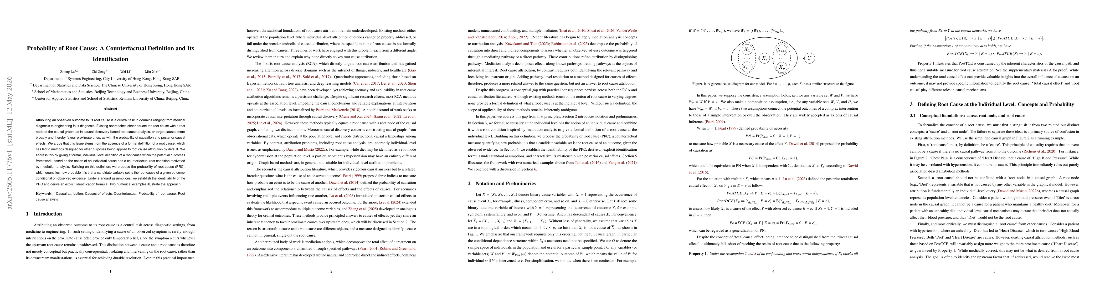Thumbnail for Probability of Root Cause: A Counterfactual Definition and Its Identification