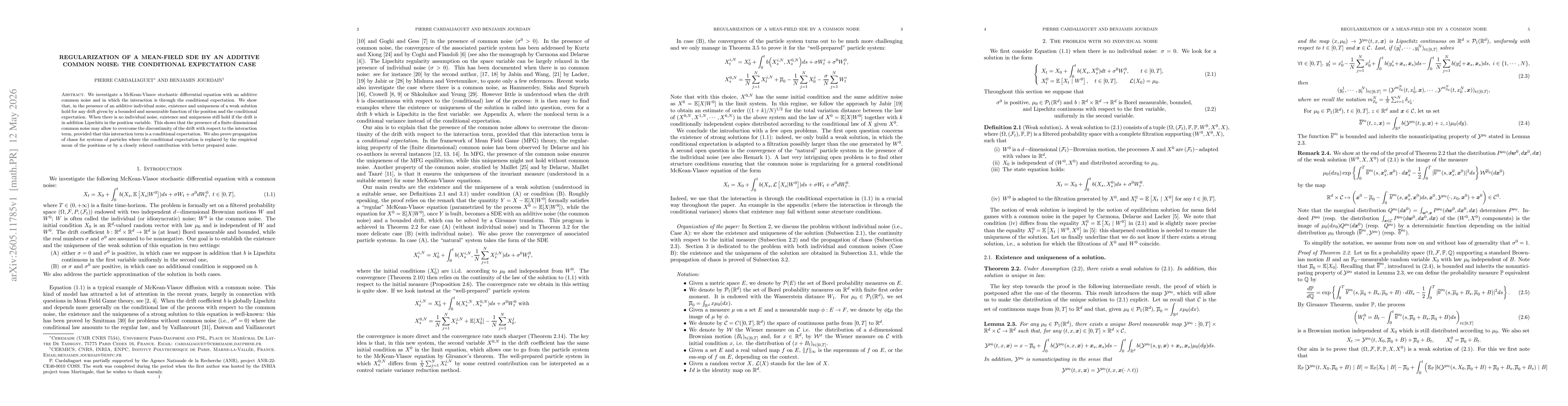 Thumbnail for Regularization of a mean-field SDE by an additive common noise: The conditional expectation case