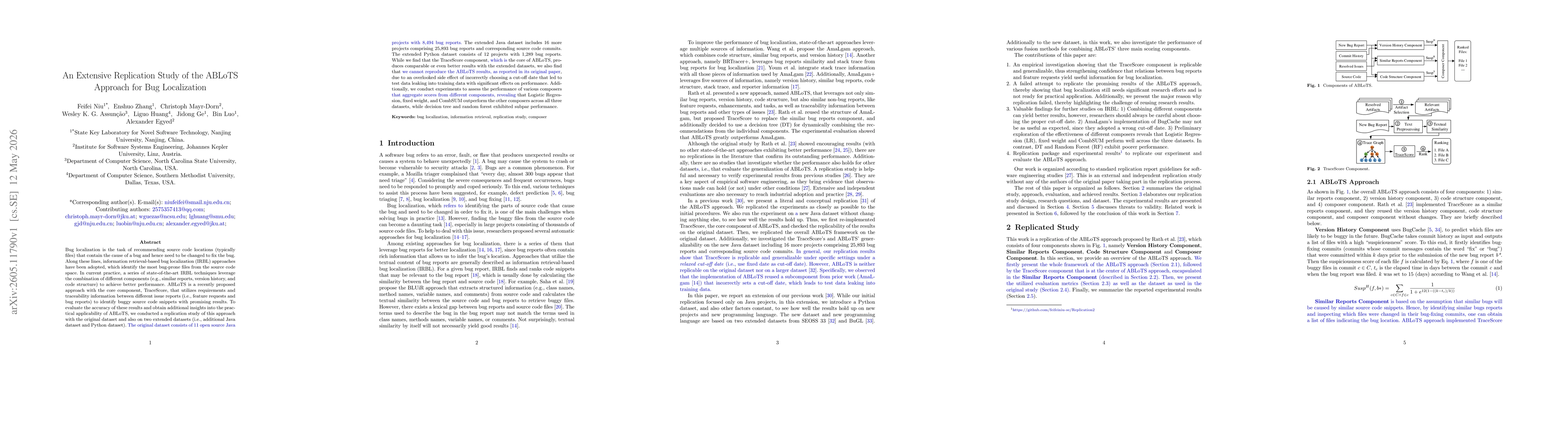 Thumbnail for An Extensive Replication Study of the ABLoTS Approach for Bug Localization