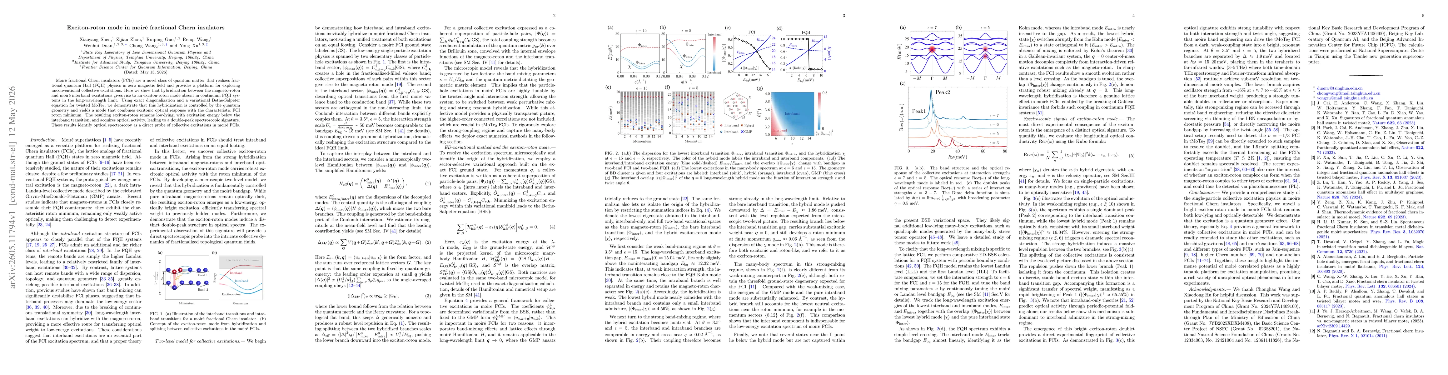 Thumbnail for Exciton-roton mode in moiré fractional Chern insulators