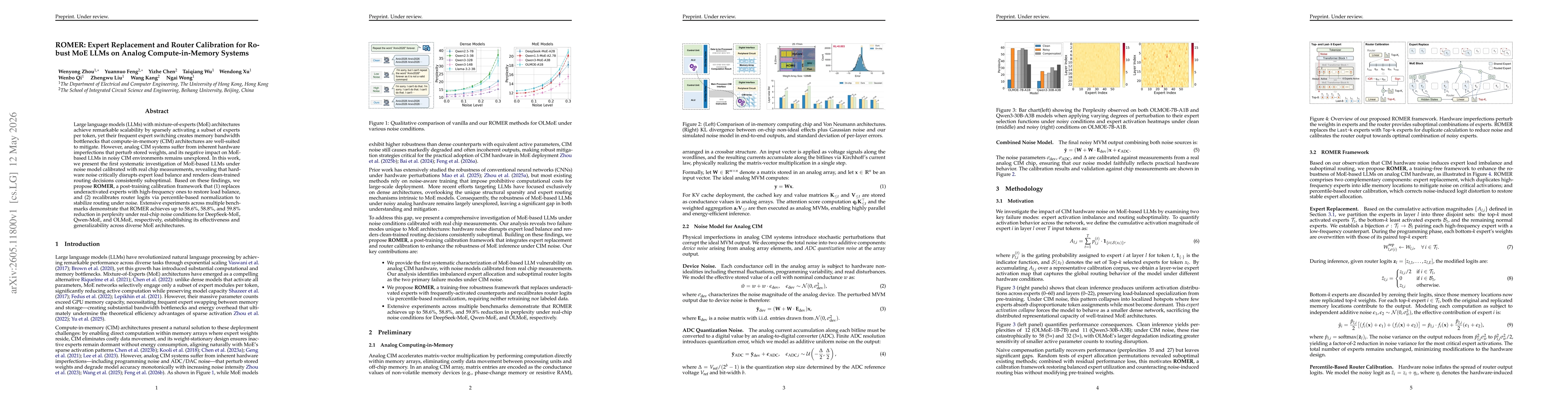 Thumbnail for ROMER: Expert Replacement and Router Calibration for Robust MoE LLMs on Analog Compute-in-Memory Systems