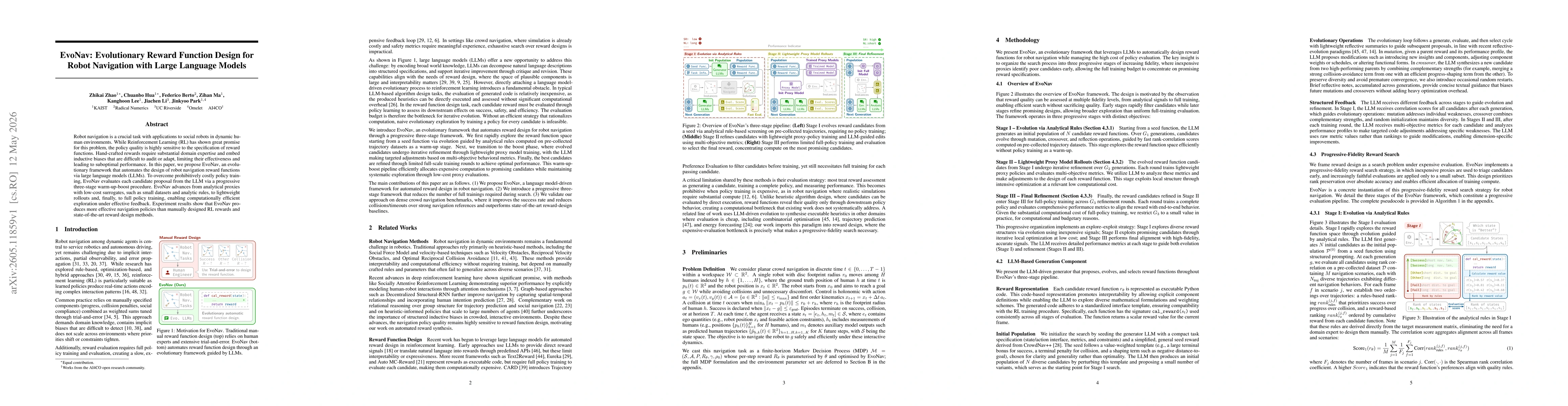 Thumbnail for EvoNav: Evolutionary Reward Function Design for Robot Navigation with Large Language Models