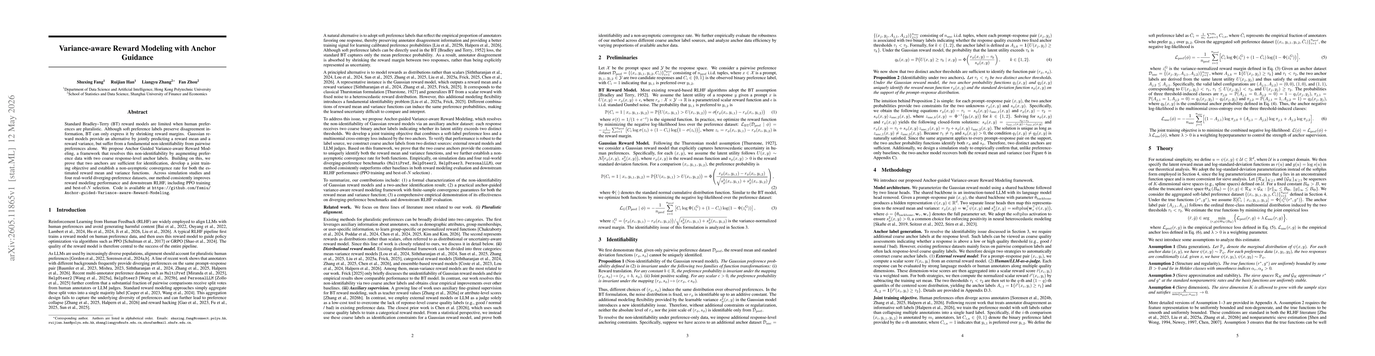 Thumbnail for Variance-aware Reward Modeling with Anchor Guidance