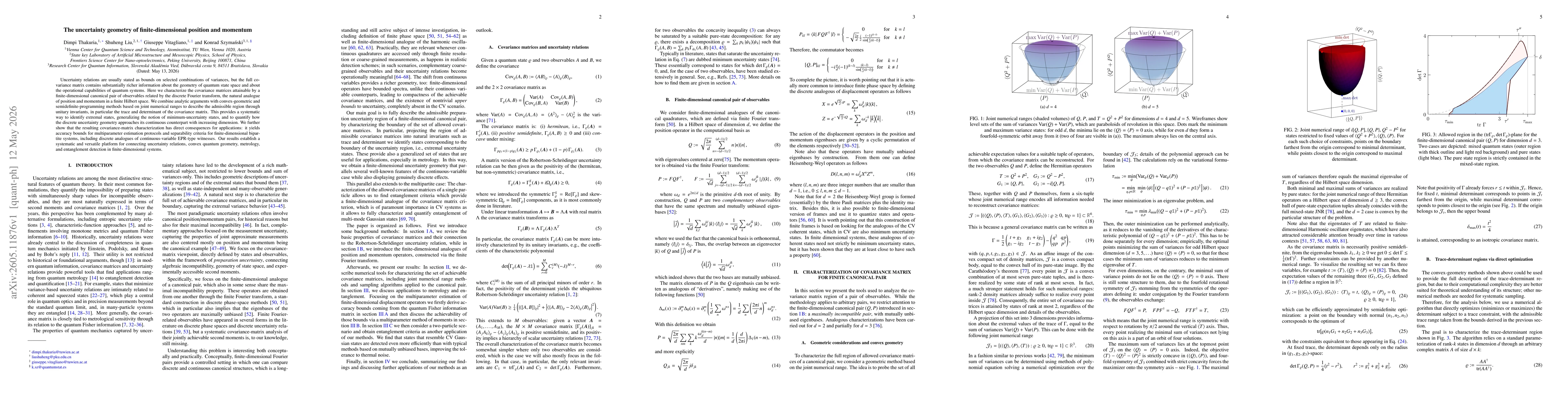 Thumbnail for The uncertainty geometry of finite-dimensional position and momentum