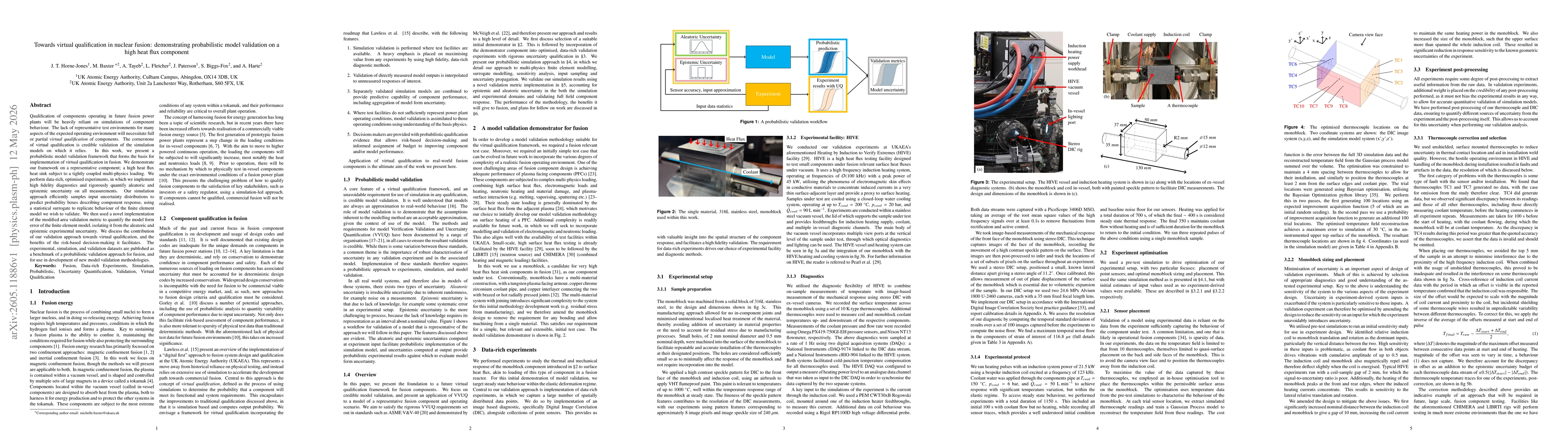 Thumbnail for Towards Virtual Qualification in Nuclear Fusion: Demonstrating Probabilistic Model Validation on a High Heat Flux Component