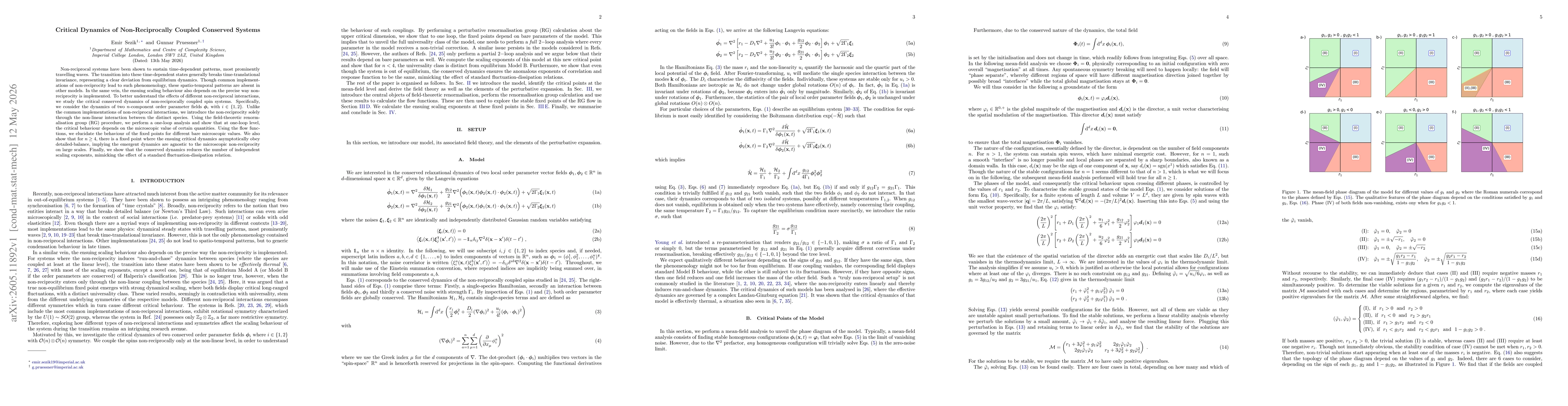 Thumbnail for Critical Dynamics of Non-Reciprocally Coupled Conserved Systems