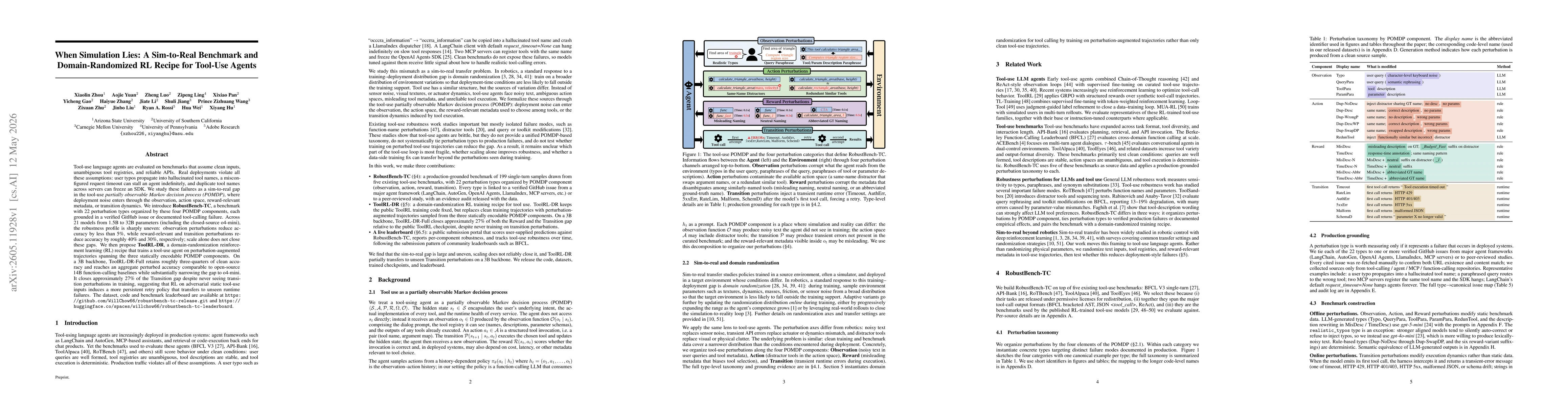 Thumbnail for When Simulation Lies: A Sim-to-Real Benchmark and Domain-Randomized RL Recipe for Tool-Use Agents