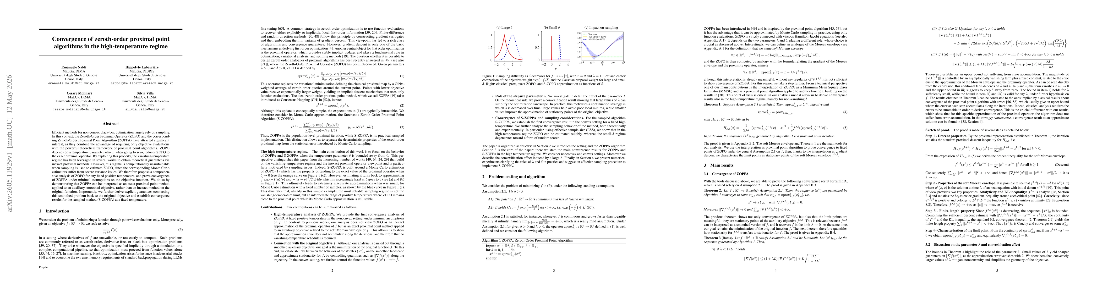 Thumbnail for Convergence of zeroth-order proximal point algorithms in the high-temperature regime