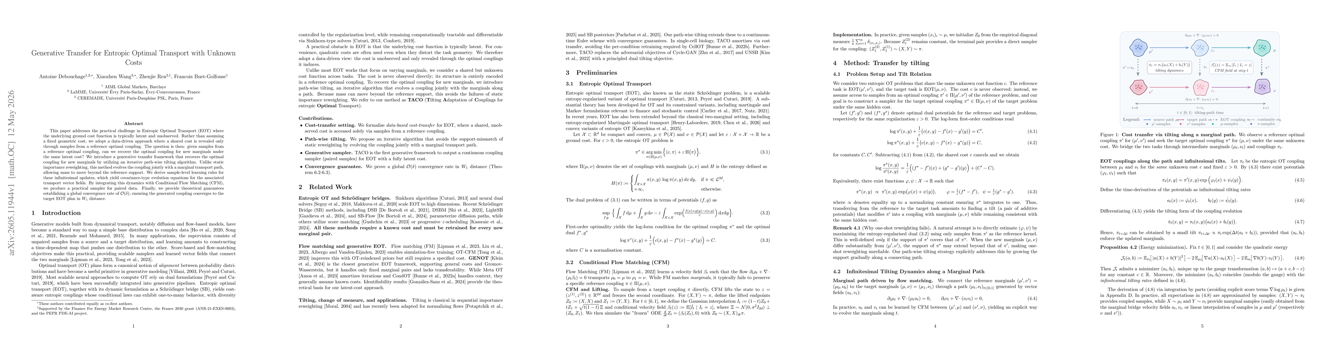 Thumbnail for Generative Transfer for Entropic Optimal Transport with Unknown Costs