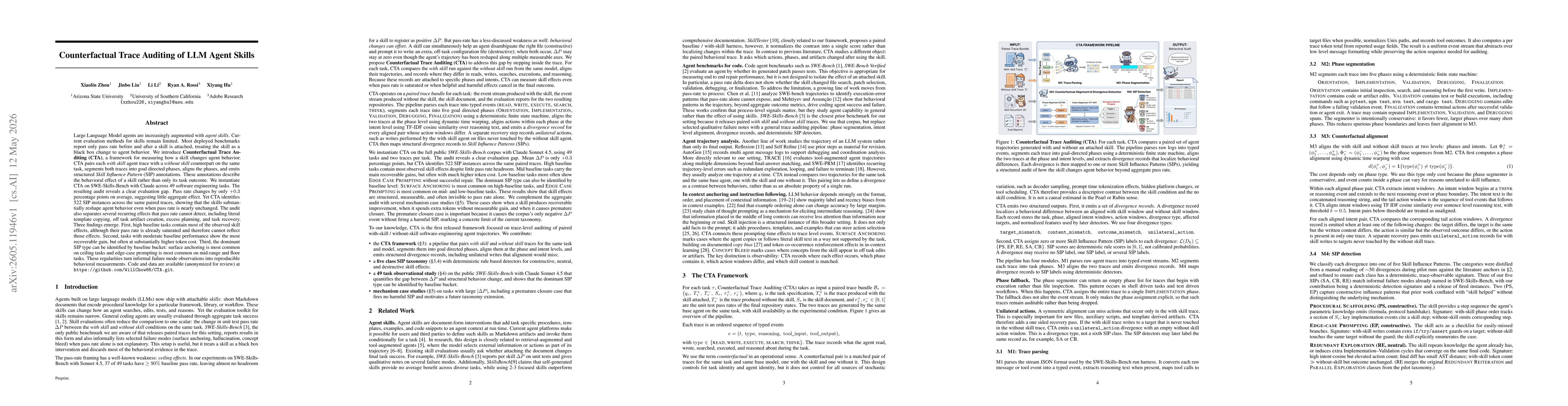 Thumbnail for Counterfactual Trace Auditing of LLM Agent Skills