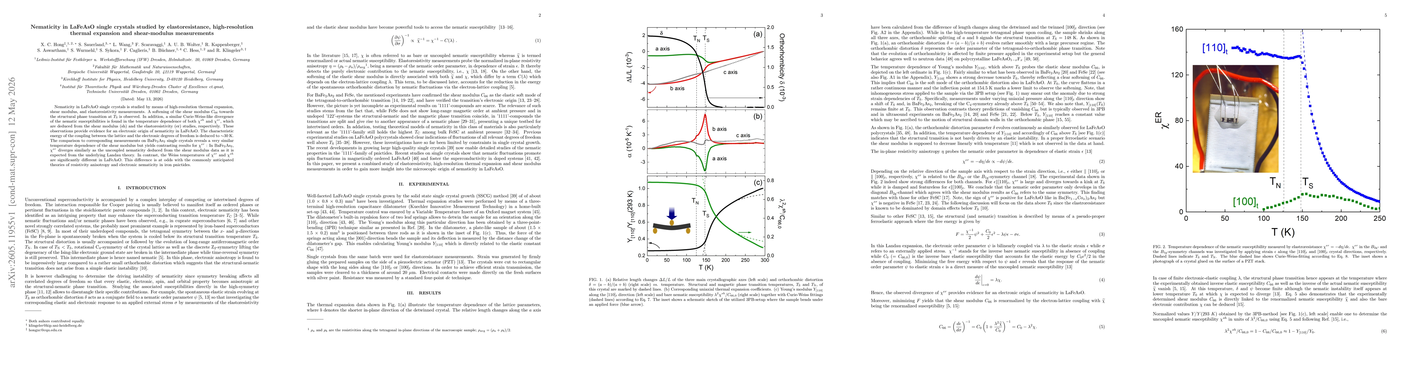 Thumbnail for Nematicity in LaFeAsO single crystals studied by elastoresistance, high-resolution thermal expansion and shear-modulus measurements