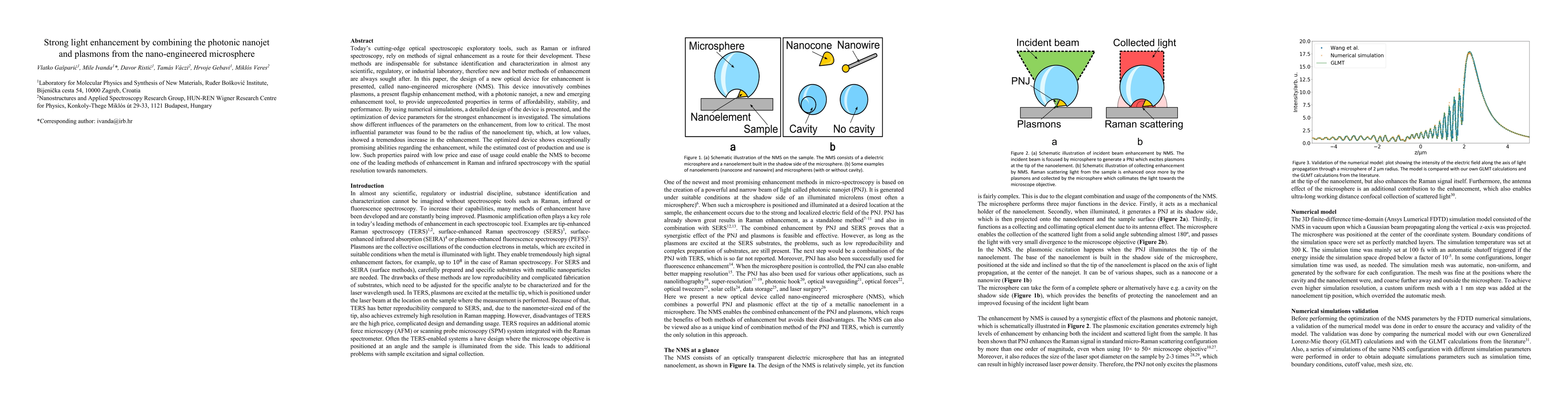 Thumbnail for Strong light enhancement by combining the photonic nanojet and plasmons from the nano-engineered microsphere