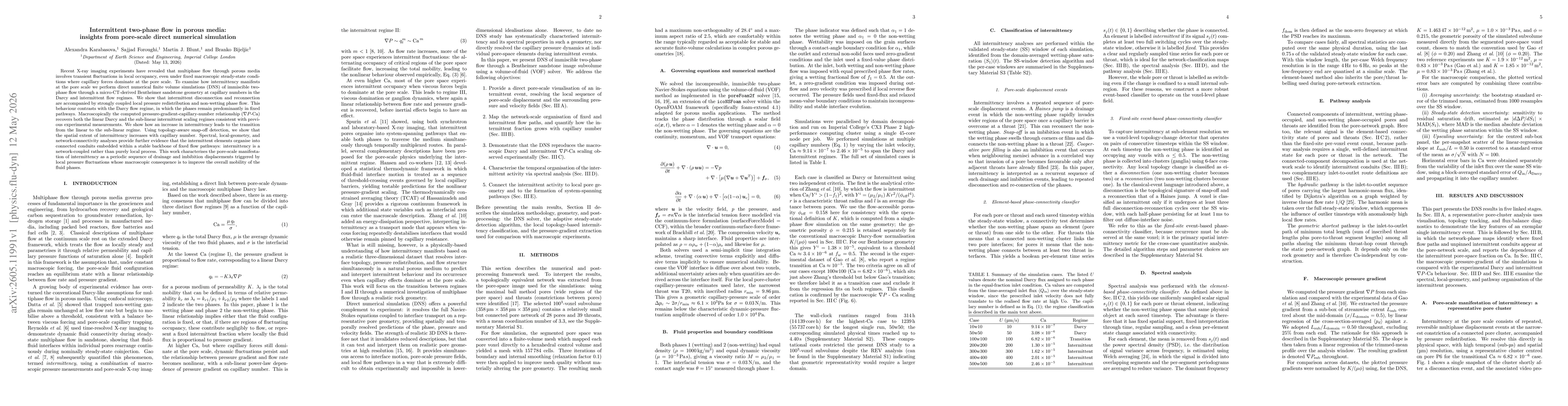 Thumbnail for Intermittent two-phase flow in porous media: insights from pore-scale direct numerical simulation