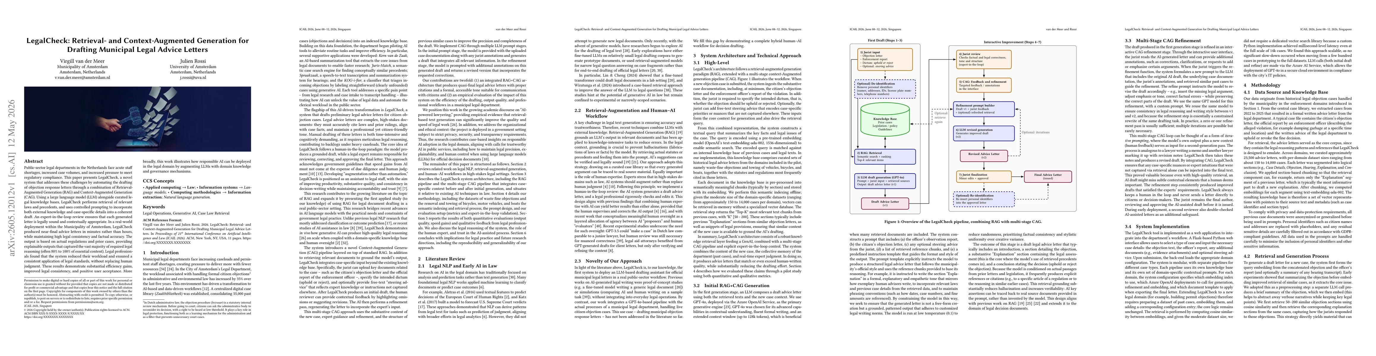 Thumbnail for LegalCheck: Retrieval- and Context-Augmented Generation for Drafting Municipal Legal Advice Letters