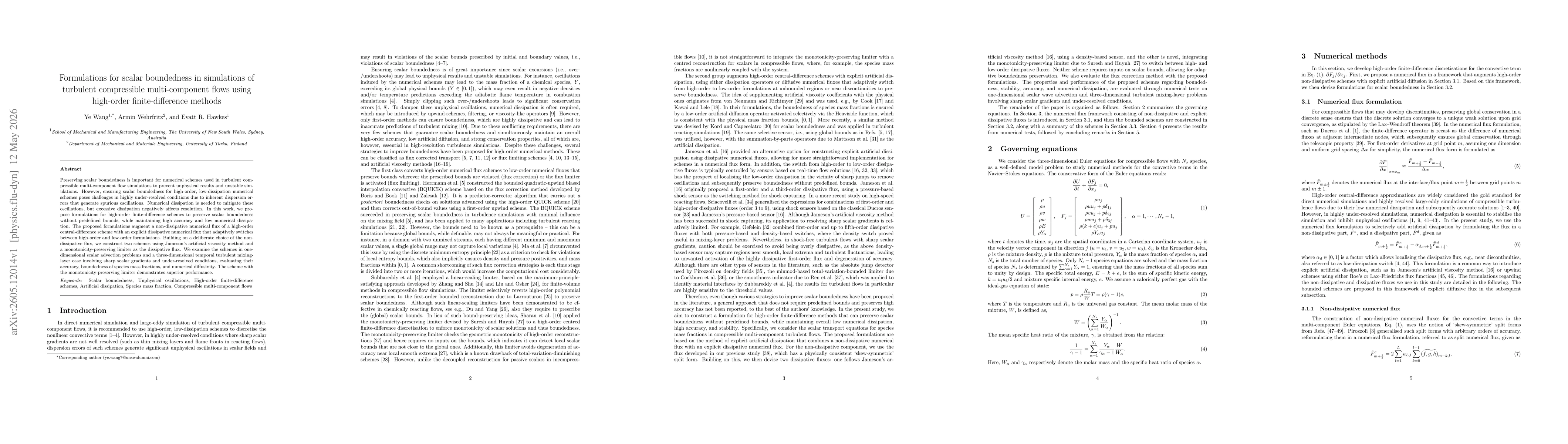 Thumbnail for Formulations for scalar boundedness in simulations of turbulent compressible multi-component flows using high-order finite-difference methods