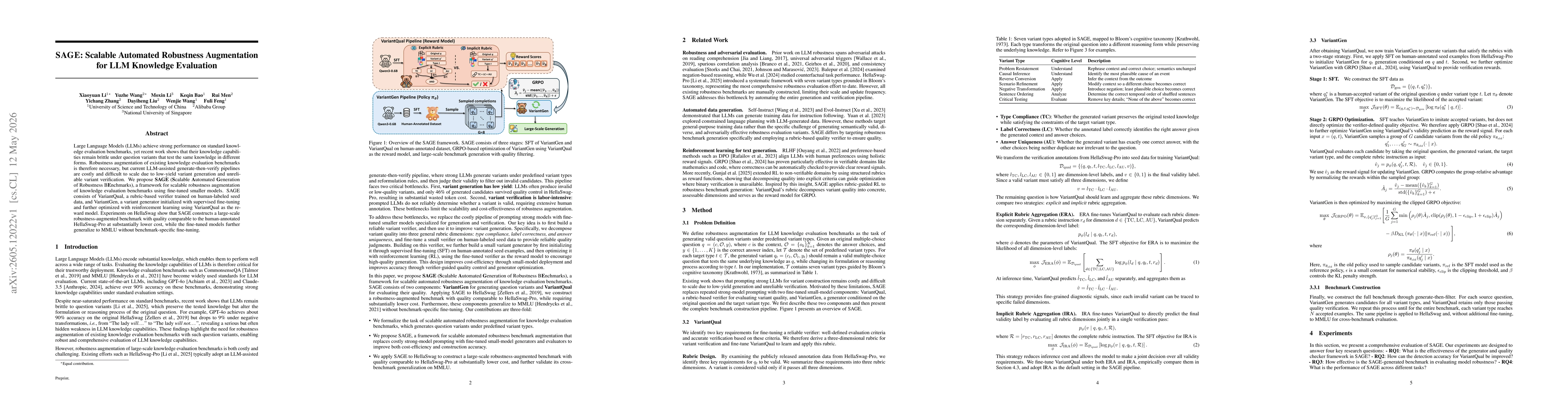 Thumbnail for SAGE: Scalable Automated Robustness Augmentation for LLM Knowledge Evaluation