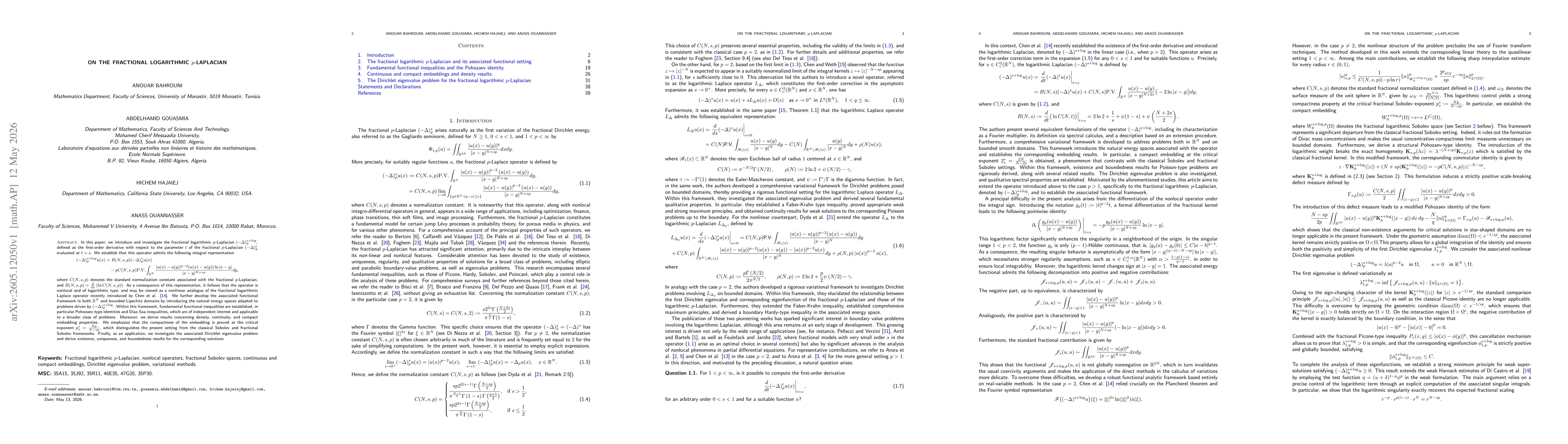 Thumbnail for On the fractional logarithmic $p$-Laplacian
