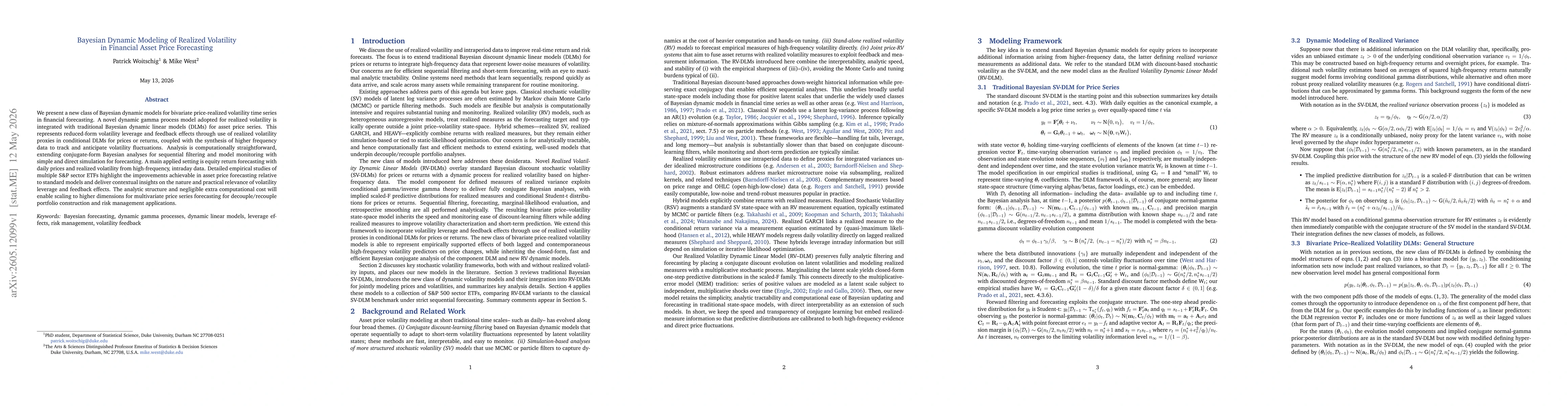 Thumbnail for Bayesian Dynamic Modeling of Realized Volatility in Financial Asset Price Forecasting