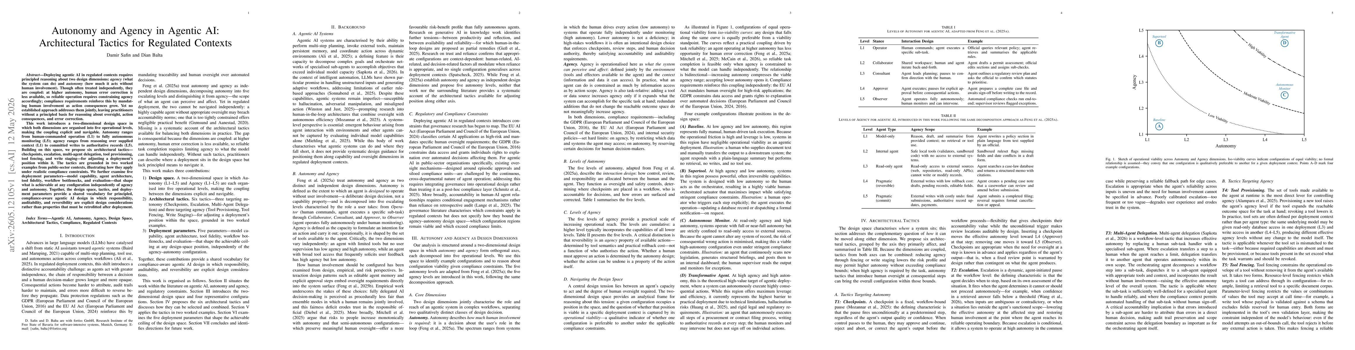 Thumbnail for Autonomy and Agency in Agentic AI: Architectural Tactics for Regulated Contexts