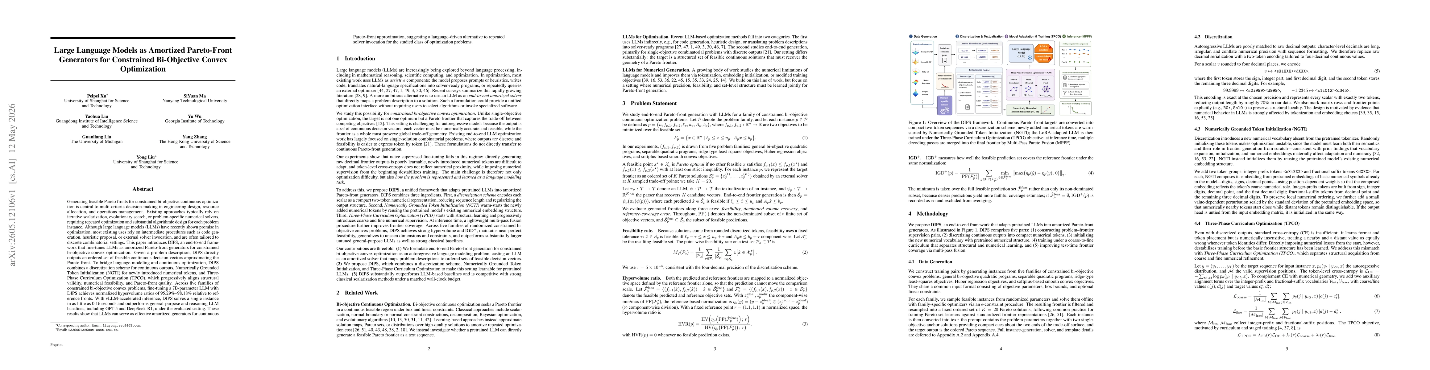 Thumbnail for Large Language Models as Amortized Pareto-Front Generators for Constrained Bi-Objective Convex Optimization