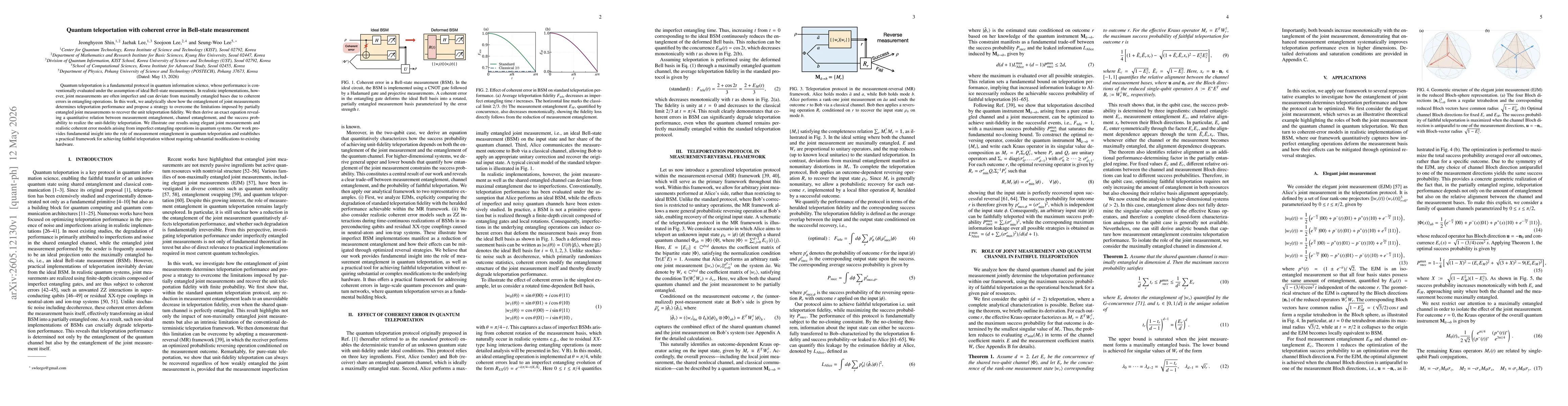 Thumbnail for Quantum teleportation with coherent error in Bell-state measurement
