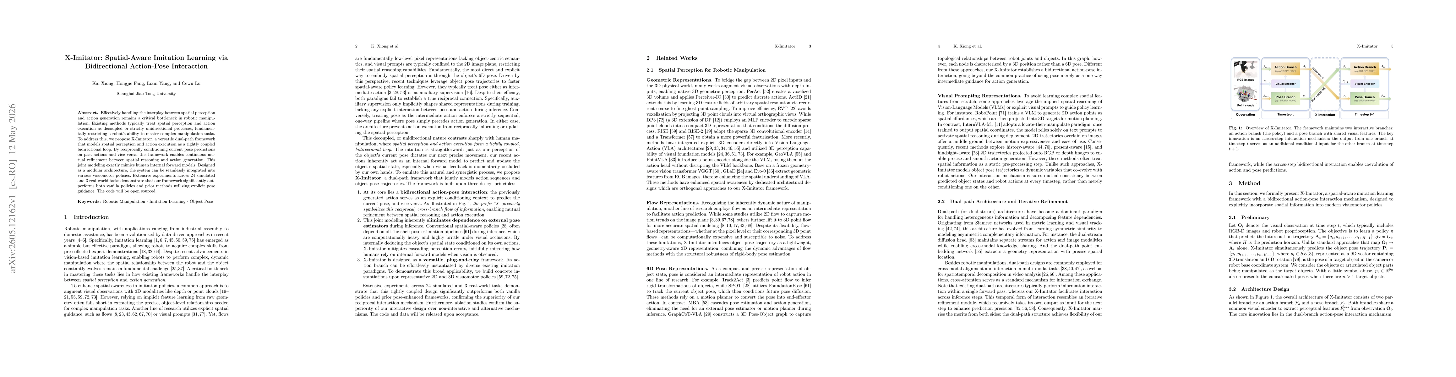 Thumbnail for X-Imitator: Spatial-Aware Imitation Learning via Bidirectional Action-Pose Interaction