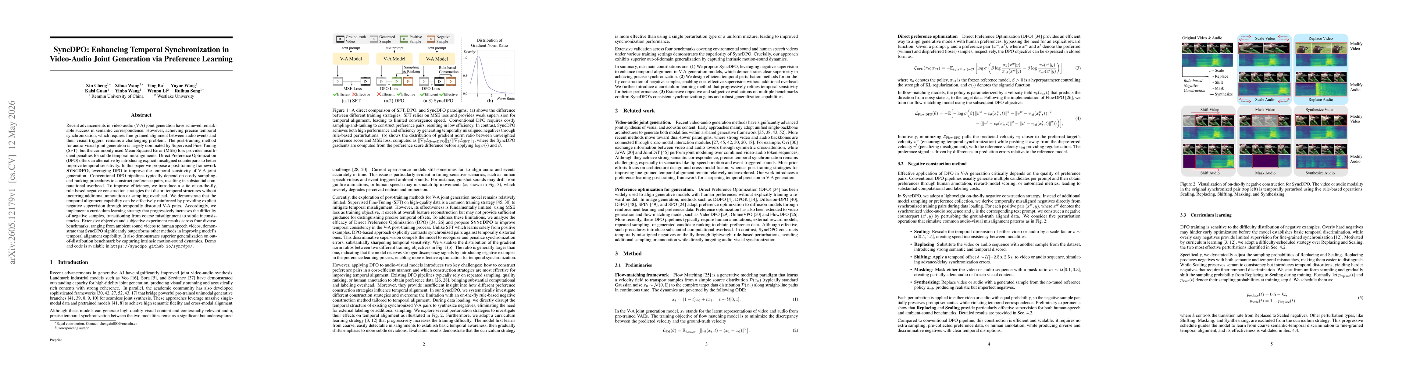 Thumbnail for SyncDPO: Enhancing Temporal Synchronization in Video-Audio Joint Generation via Preference Learning
