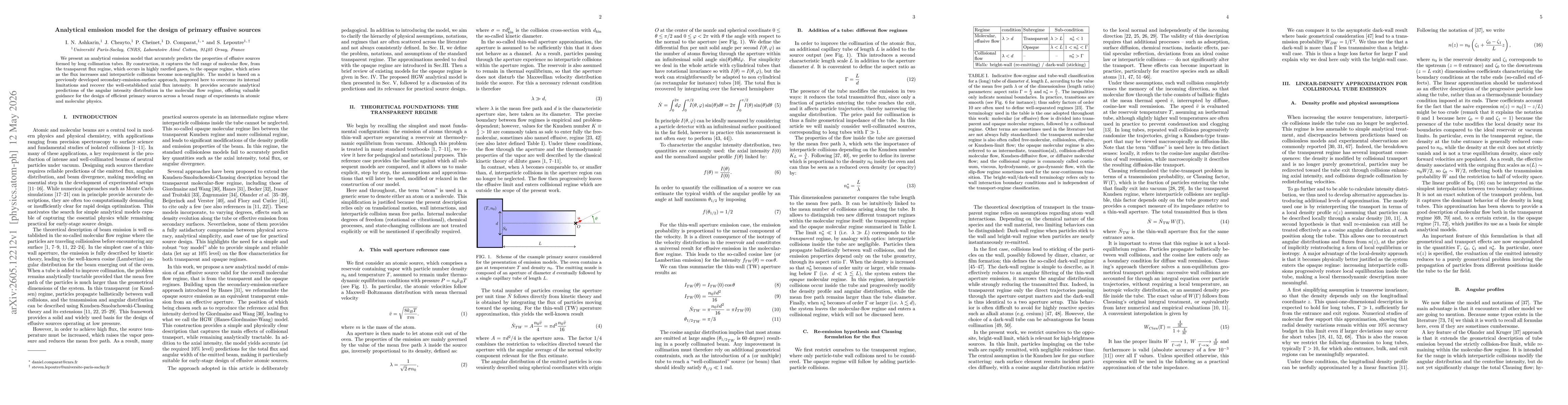 Thumbnail for Analytical emission model for the design of primary effusive sources
