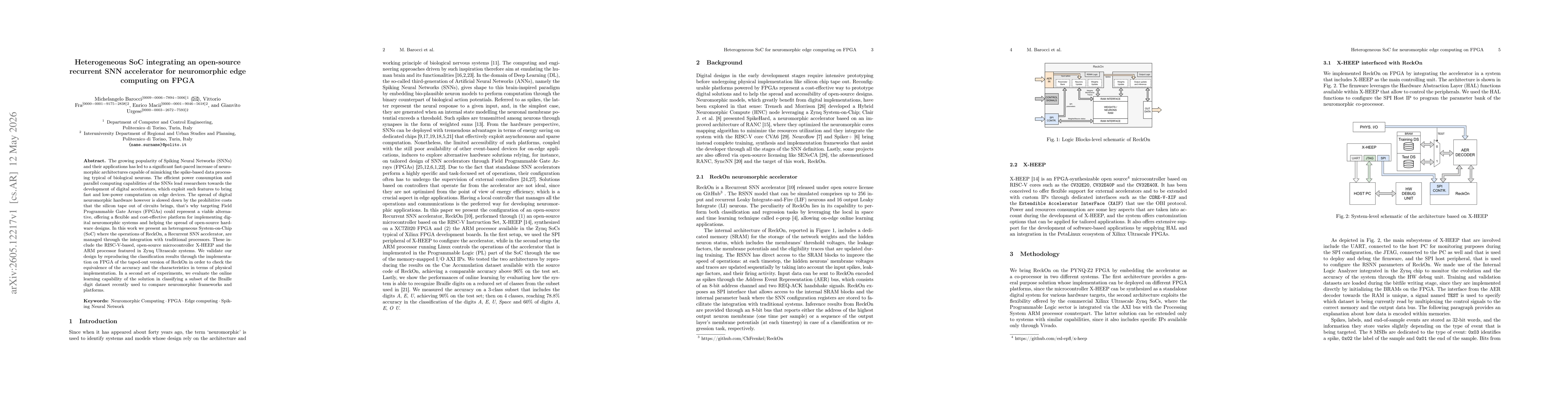 Thumbnail for Heterogeneous SoC Integrating an Open-Source Recurrent SNN Accelerator for Neuromorphic Edge Computing on FPGA