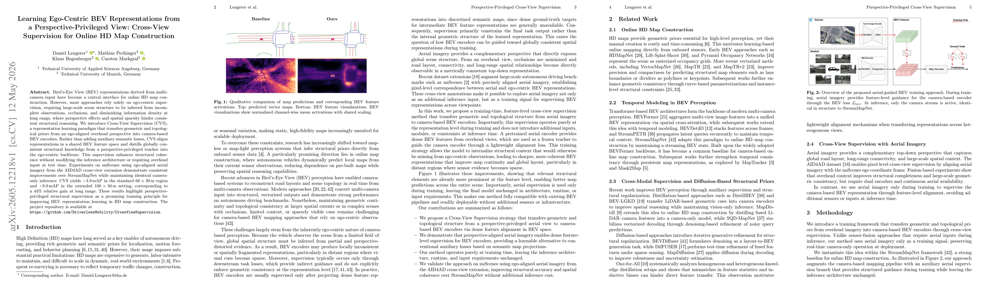 Thumbnail for Learning Ego-Centric BEV Representations from a Perspective-Privileged View: Cross-View Supervision for Online HD Map Construction