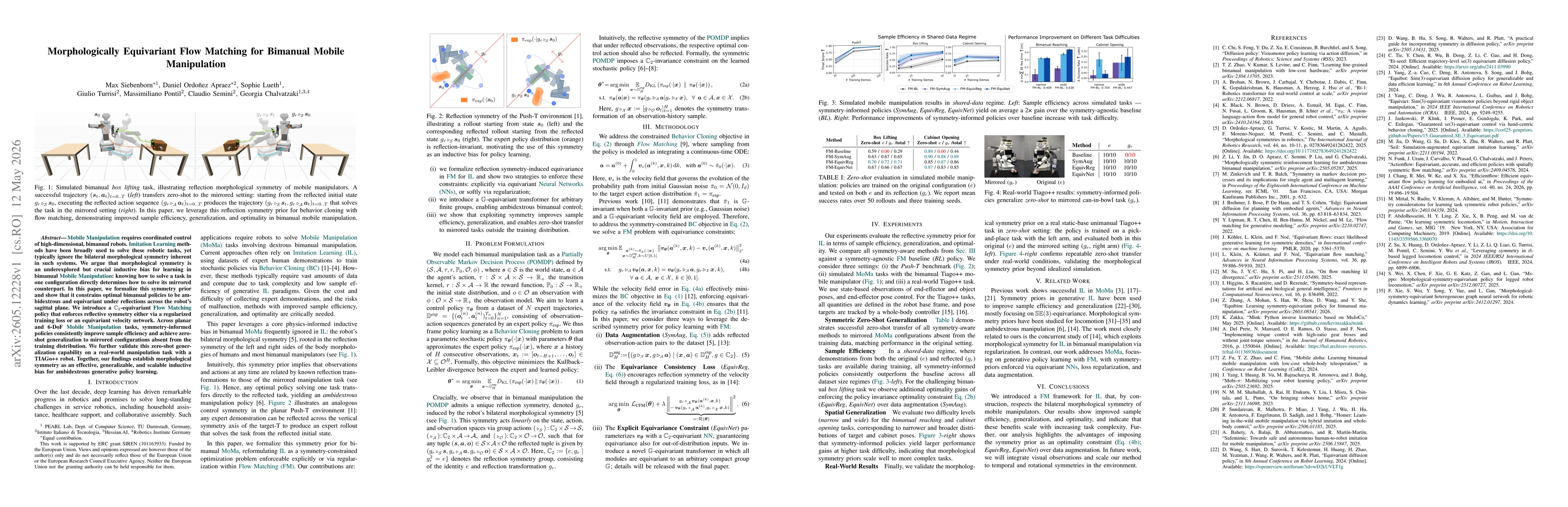 Thumbnail for Morphologically Equivariant Flow Matching for Bimanual Mobile Manipulation