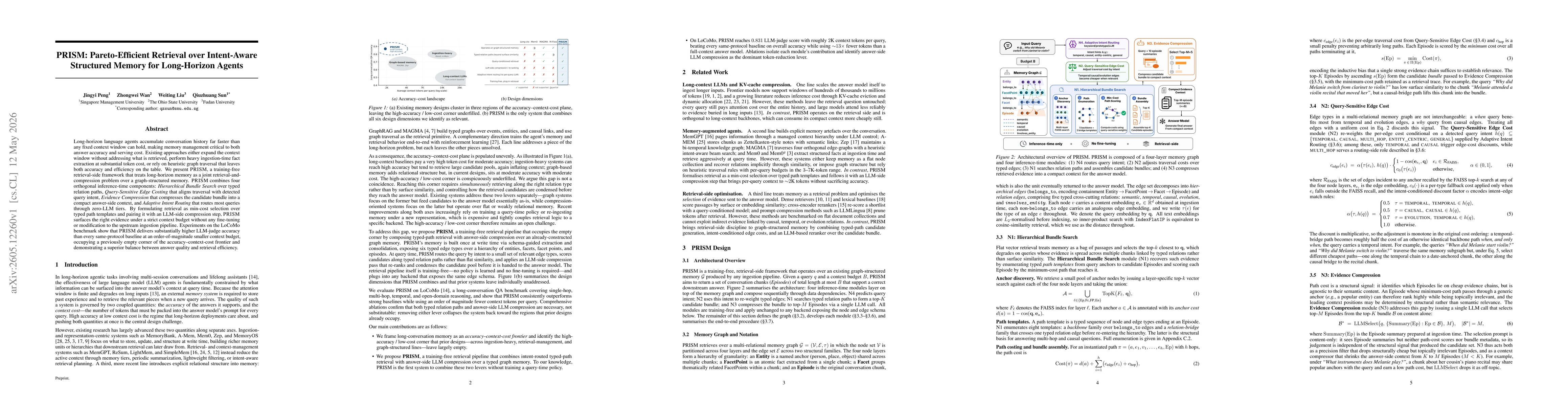 Thumbnail for PRISM: Pareto-Efficient Retrieval over Intent-Aware Structured Memory for Long-Horizon Agents