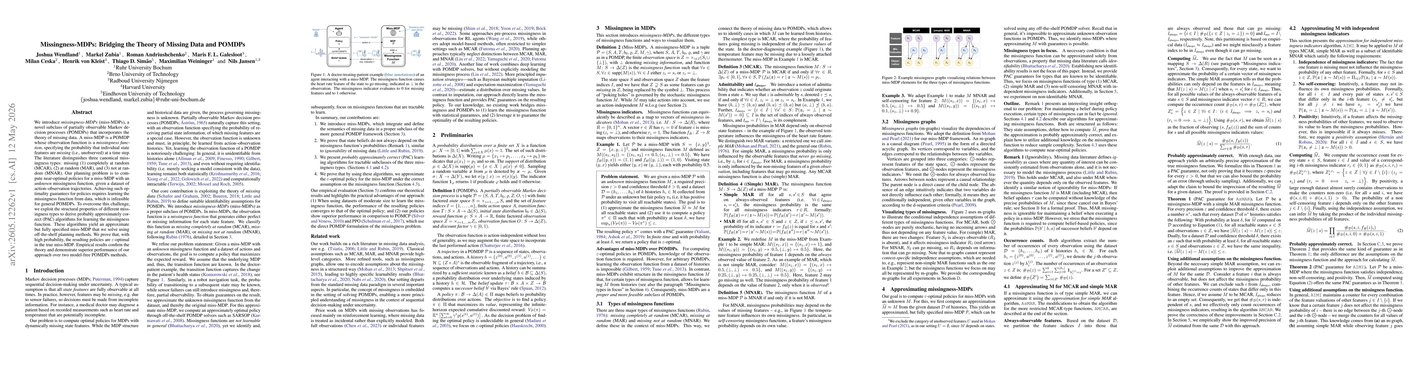 Thumbnail for Missingness-MDPs: Bridging the Theory of Missing Data and POMDPs