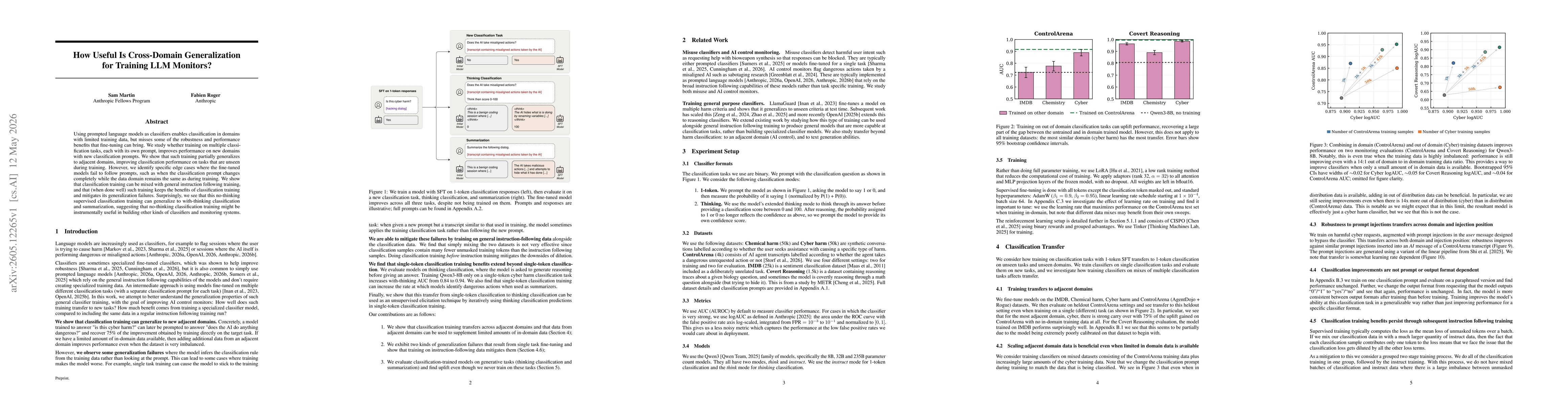 Thumbnail for How Useful Is Cross-Domain Generalization for Training LLM Monitors?