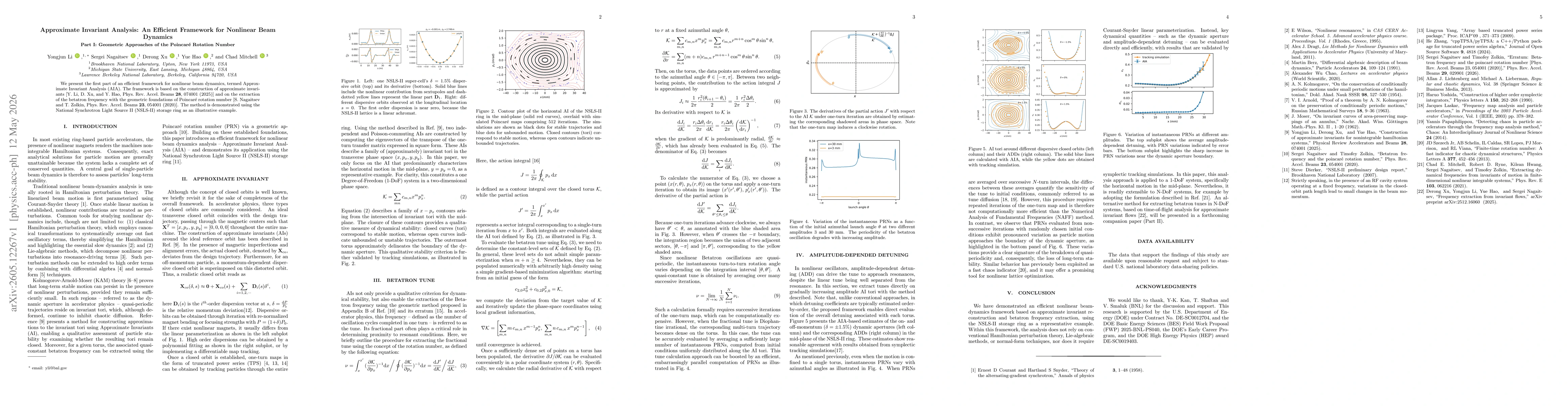 Thumbnail for Approximate Invariant Analysis: An Efficient Framework for Nonlinear Beam Dynamics, Part I: Geometric Approaches of the Poincaré Rotation Number
