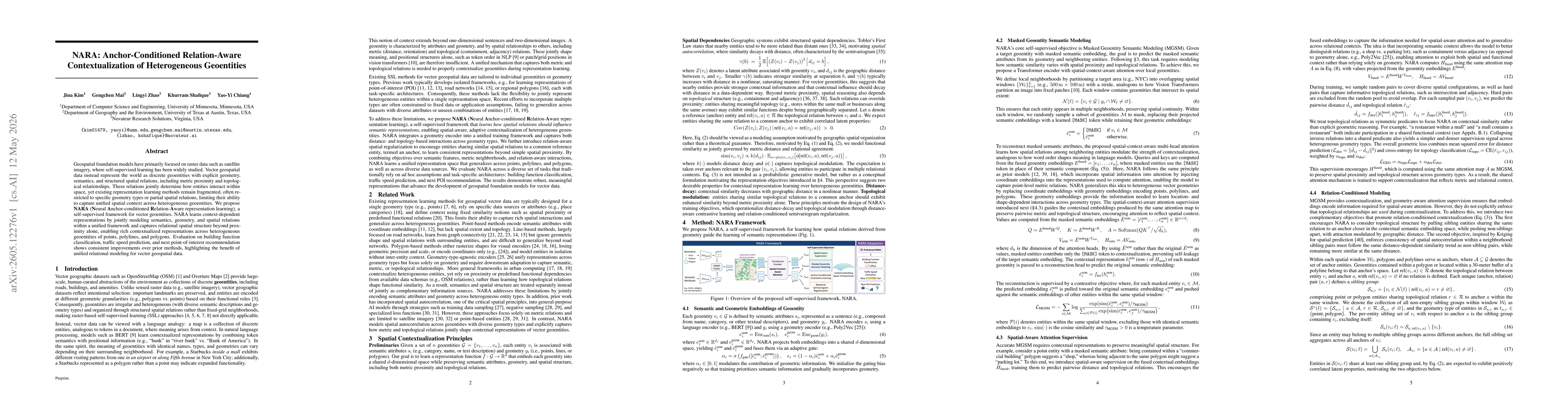 Thumbnail for NARA: Anchor-Conditioned Relation-Aware Contextualization of Heterogeneous Geoentities