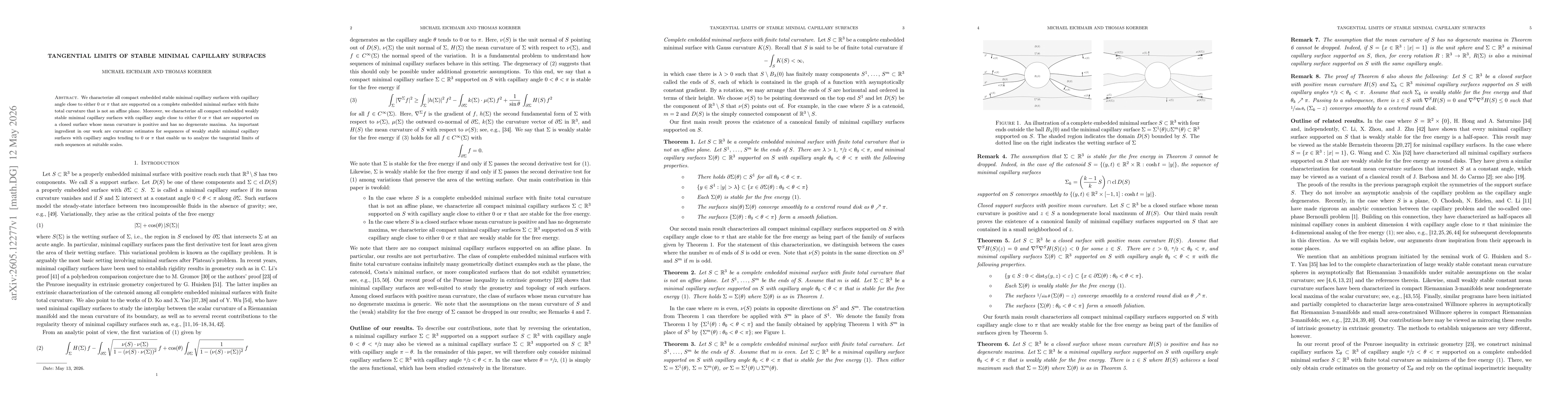 Thumbnail for Tangential limits of stable minimal capillary surfaces