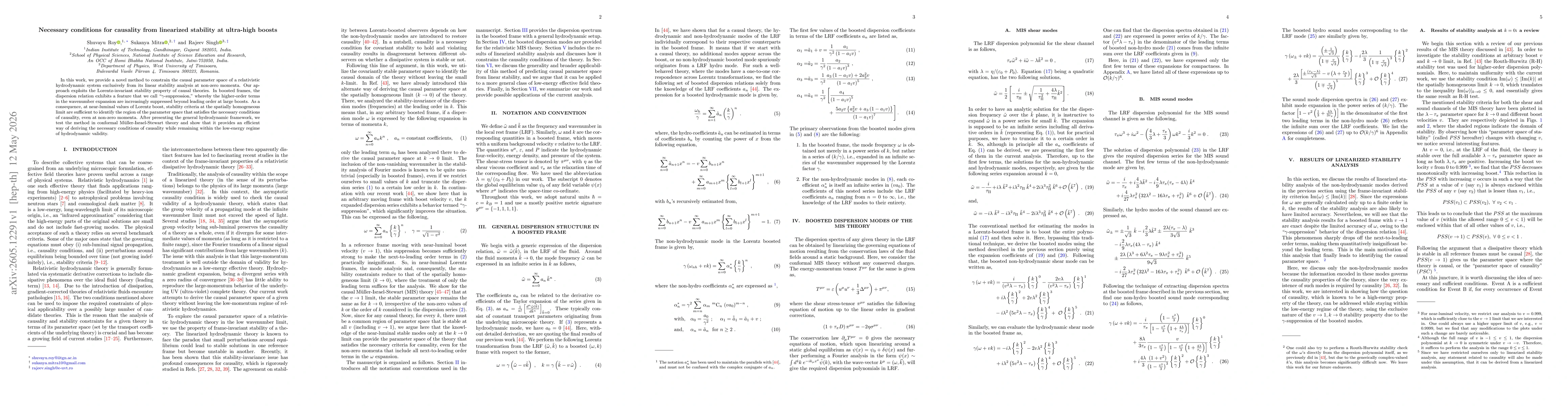Thumbnail for Necessary conditions for causality from linearized stability at ultra-high boosts
