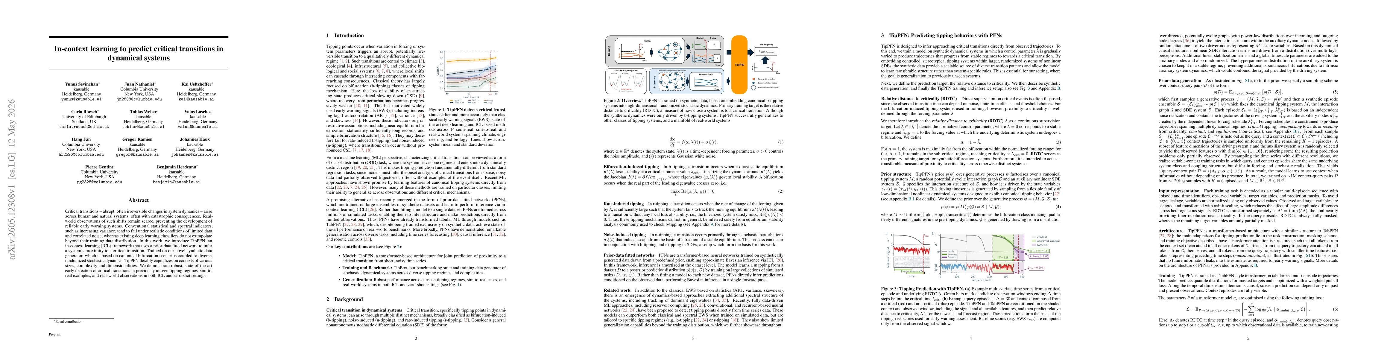 Thumbnail for In-context learning to predict critical transitions in dynamical systems