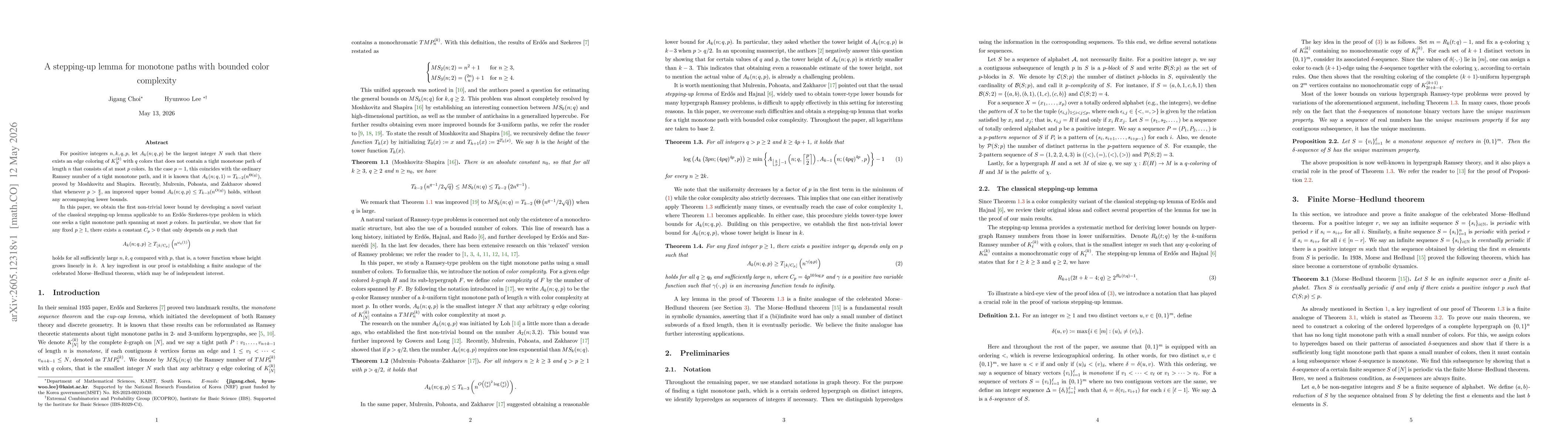 Thumbnail for A stepping-up lemma for monotone paths with bounded color complexity