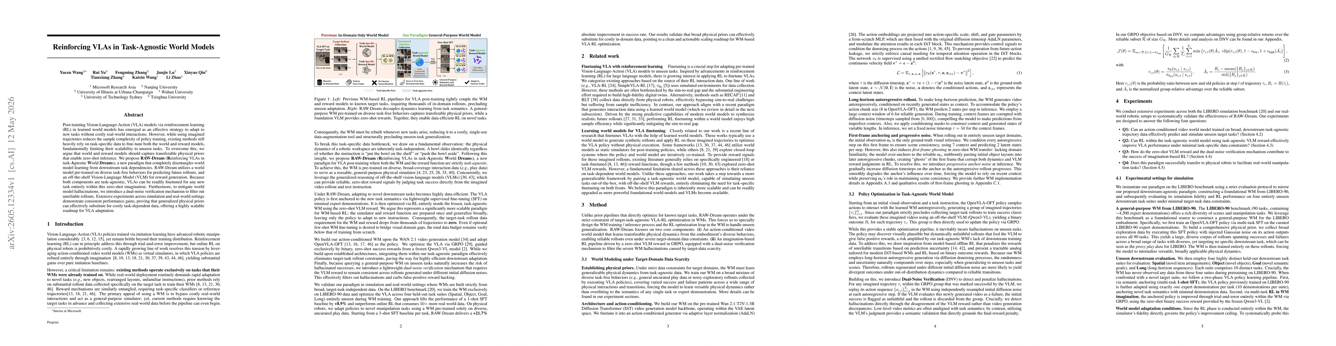 Thumbnail for Reinforcing VLAs in Task-Agnostic World Models