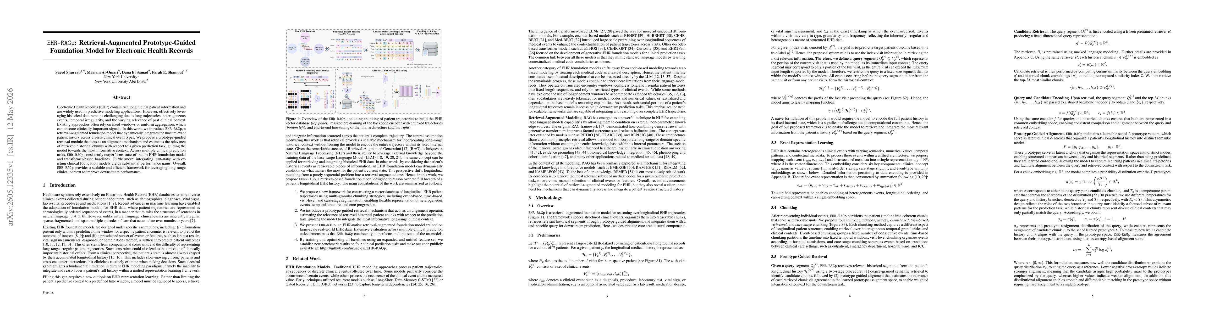 Thumbnail for EHR-RAGp: Retrieval-Augmented Prototype-Guided Foundation Model for Electronic Health Records