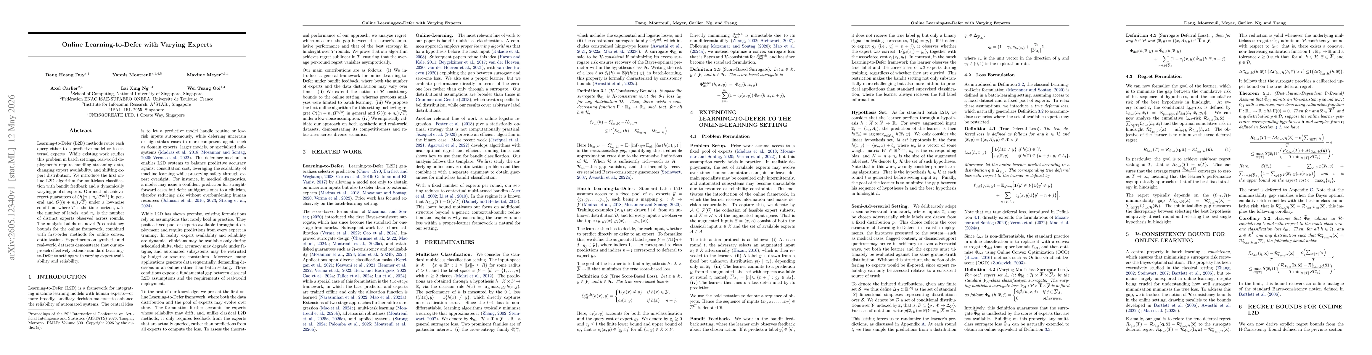 Thumbnail for Online Learning-to-Defer with Varying Experts