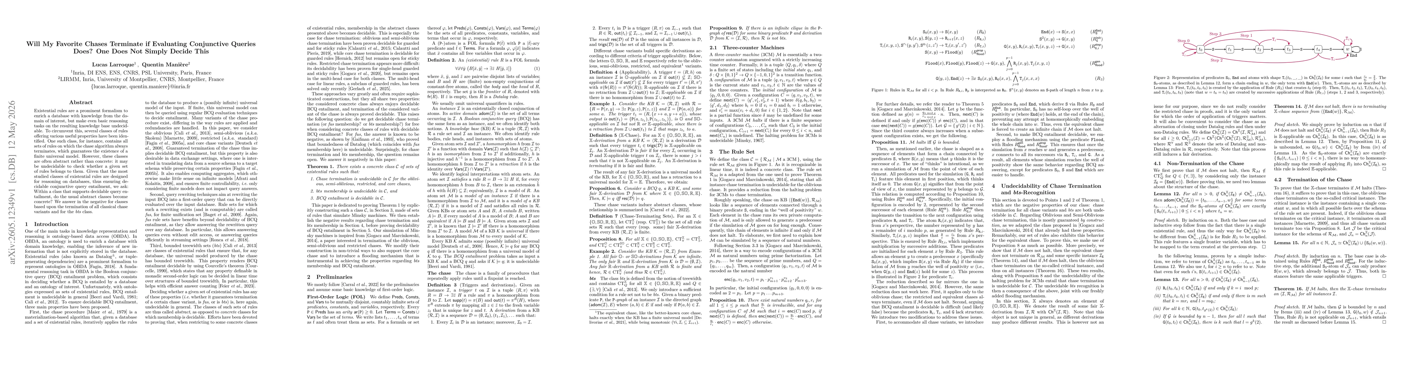 Thumbnail for Will My Favorite Chases Terminate if Evaluating Conjunctive Queries Does? One Does Not Simply Decide This