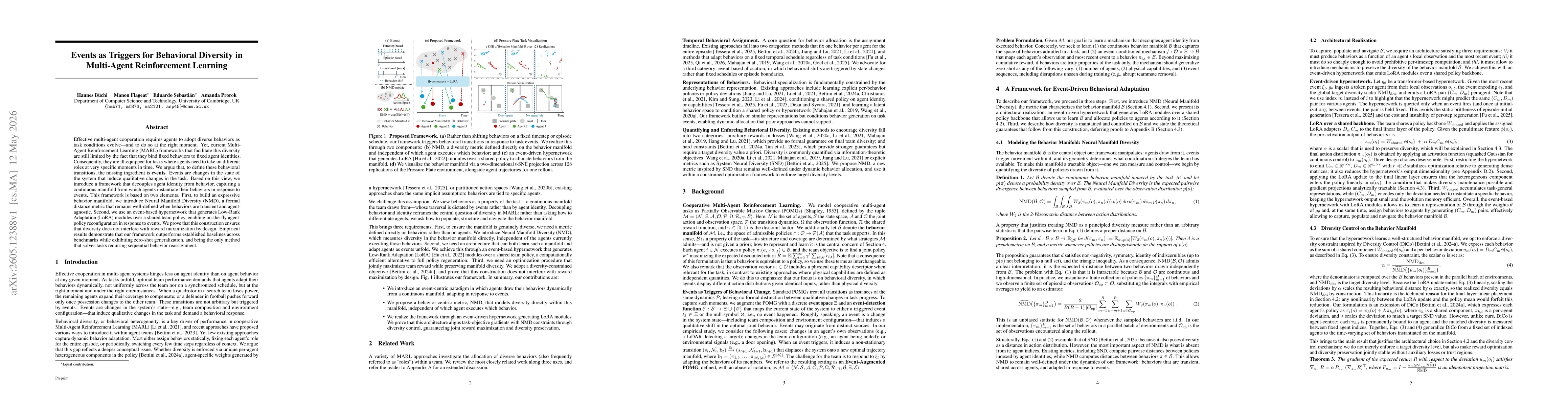 Thumbnail for Events as Triggers for Behavioral Diversity in Multi-Agent Reinforcement Learning
