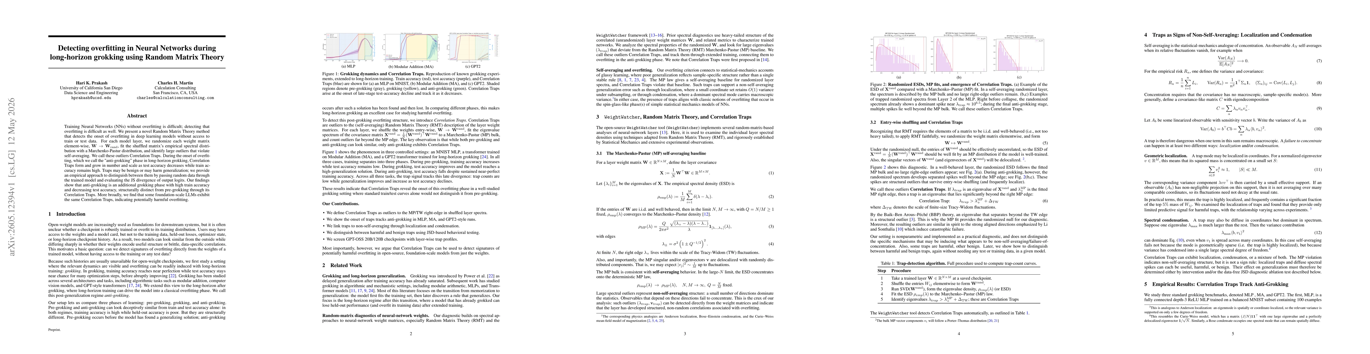 Thumbnail for Detecting overfitting in Neural Networks during long-horizon grokking using Random Matrix Theory