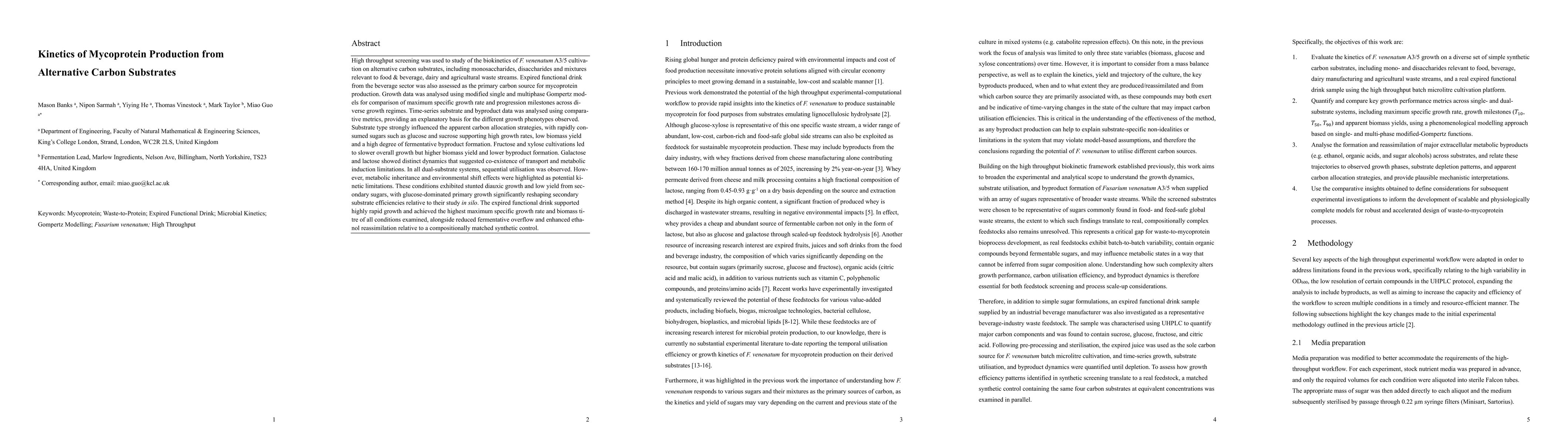 Thumbnail for Kinetics of Mycoprotein Production from Alternative Carbon Substrates