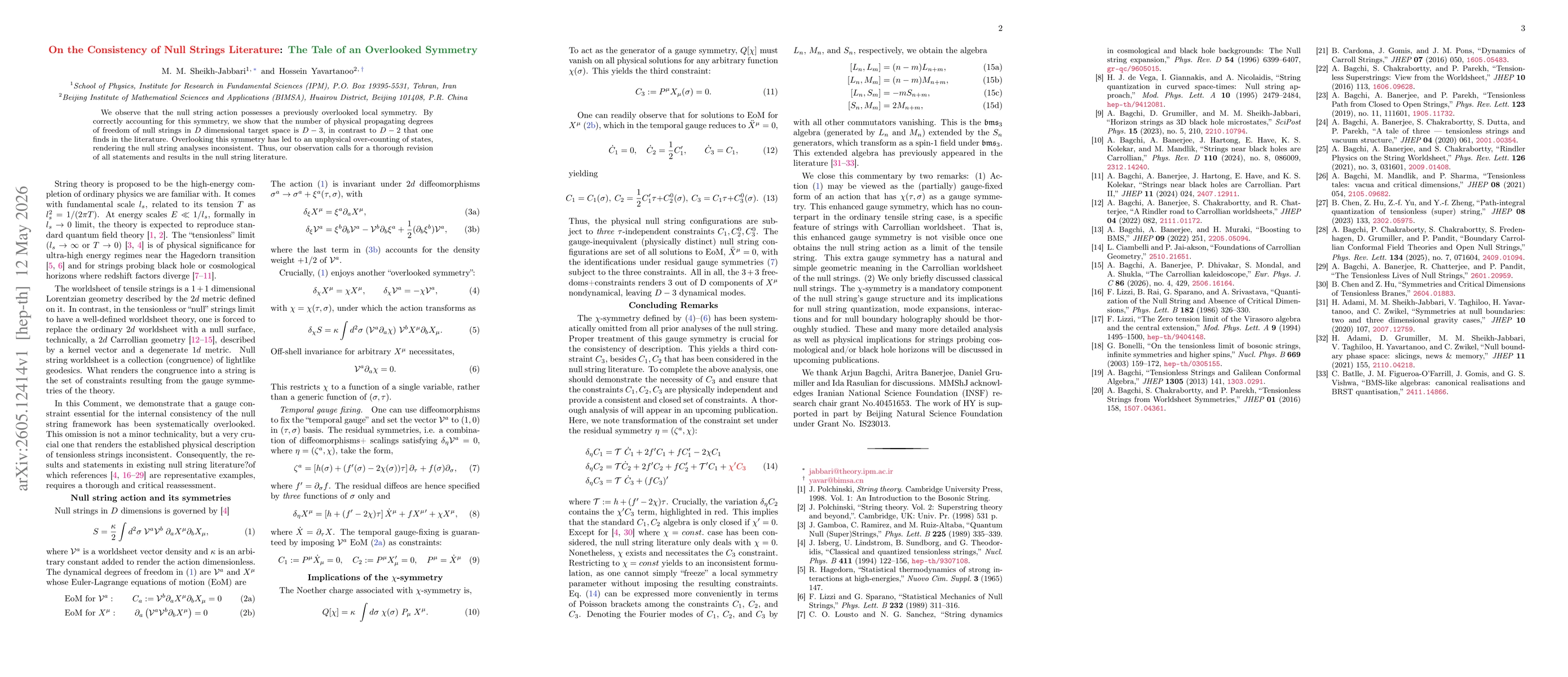 Thumbnail for On the Consistency of Null Strings Literature: The Tale of an Overlooked Symmetry